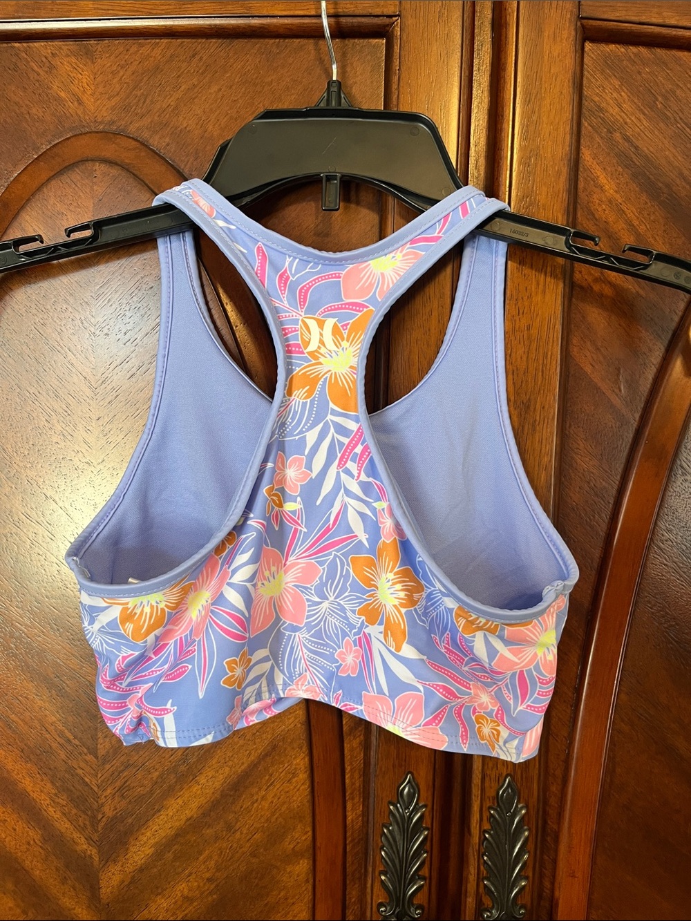 Hurley Girls Lavender Pink and Orange Floral 2 Piece Swim Set - Picture 4 of 12